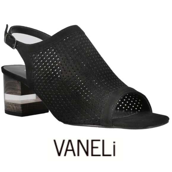 Vaneli Eliza black suede sandals, 7.5,  CB2368 - Picture 1 of 7
